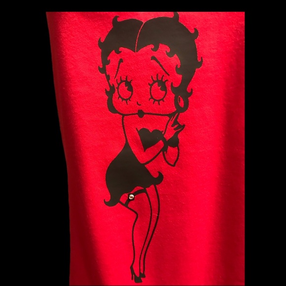 Betty Boop Red Racerback Tank Top - Picture 2 of 4